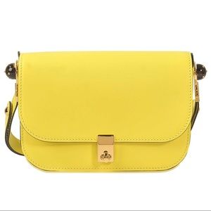Valentino women’s pierced stud small yellow leather shoulder bag